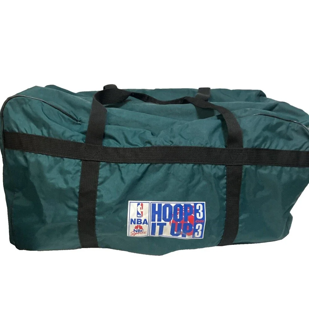NIKE VTG 90’s Large Duffel Bag NBA Hoops It UP 3-on-3 Tournament Teal 27”x 17”